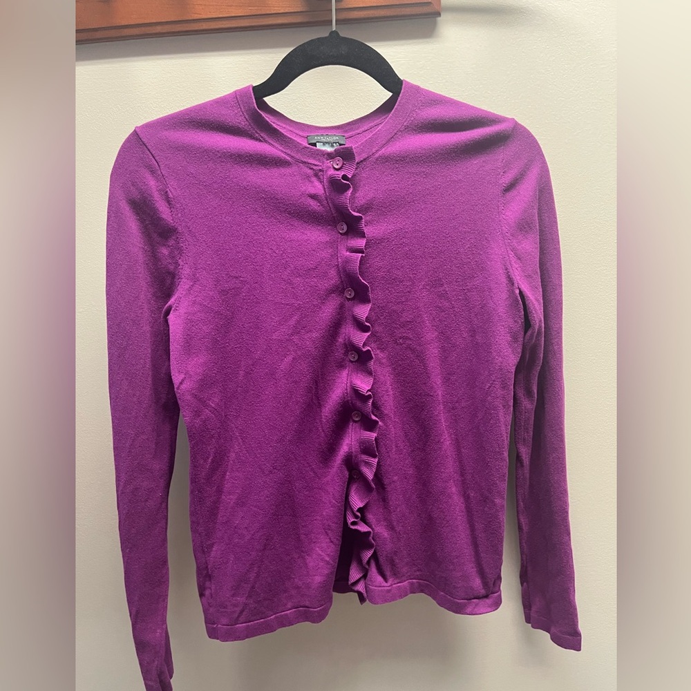 EUC Ann Taylor light button up sweater